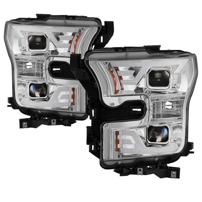 FR SPORT SPYDER xTune 15-17 Ford F-150 DRL LED Light Bar Projector Headlights - Chrome...
