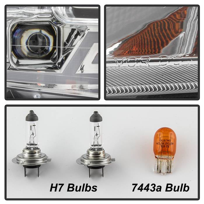 FR SPORT SPYDER xTune 15-17 Ford F-150 DRL LED Light Bar Projector Headlights - Chrome...