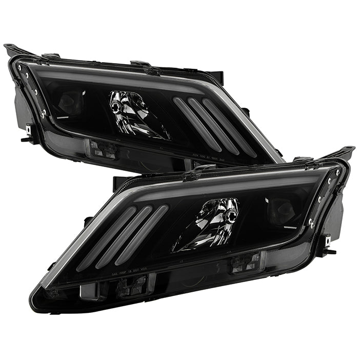 SPYDER xTune 10-12 Ford Fusion Projector Headlights - Light Tube DRL - Black Smoked (PRO-JH-FFU10-LB-BSM) 9041761