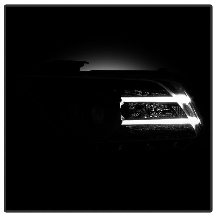 SPYDER xTune 10-14 Ford Mustang Halogen w/LED DRL Projector Headlights Black PRO-JH-FM10-LED-BK 9946271