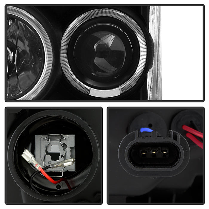 FR SPORT SPYDER Xtune Ford F250/350/450 Super Duty 08-10 Projector Headlights LED Halo Black...