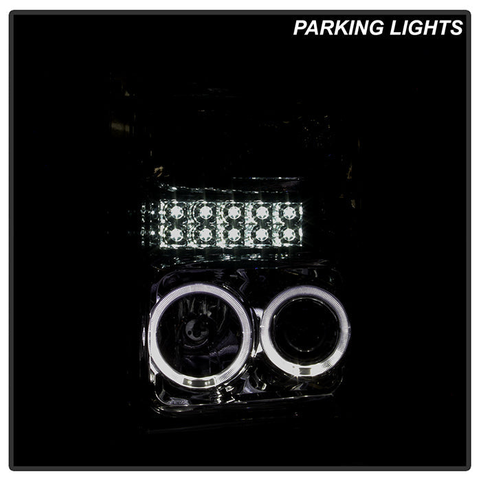 FR SPORT SPYDER Xtune Ford F250/350/450 Super Duty 08-10 Projector Headlights LED Halo Smoke...