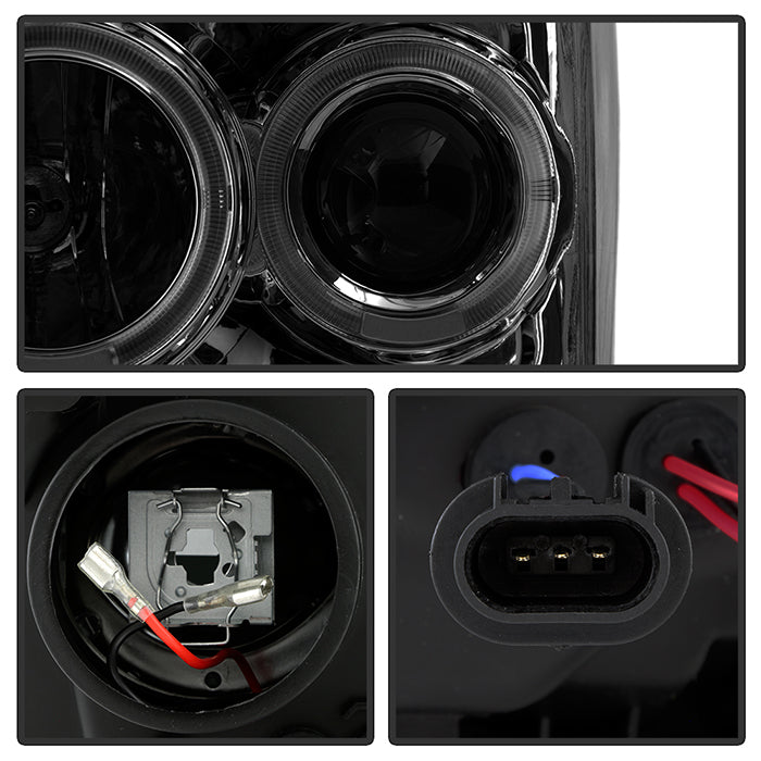 FR SPORT SPYDER Xtune Ford F250/350/450 Super Duty 08-10 Projector Headlights LED Halo Smoke...