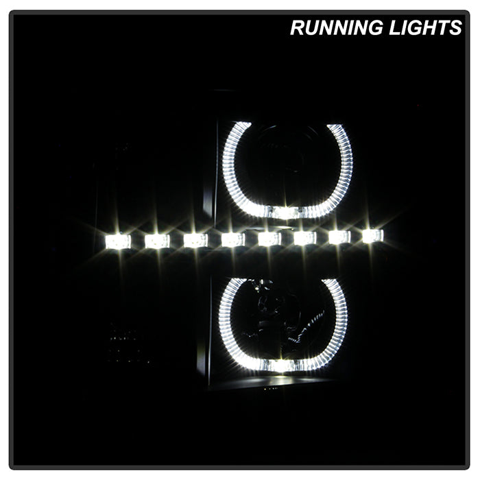 FR SPORT SPYDER Xtune GMC Sierra 2500/3500HD 07-13 Projector Headlights LED Halo- Black Smoked...