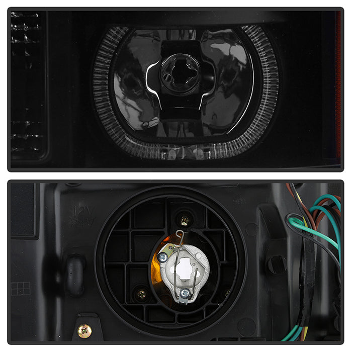 FR SPORT SPYDER Xtune GMC Sierra 2500/3500HD 07-13 Projector Headlights LED Halo- Black Smoked...