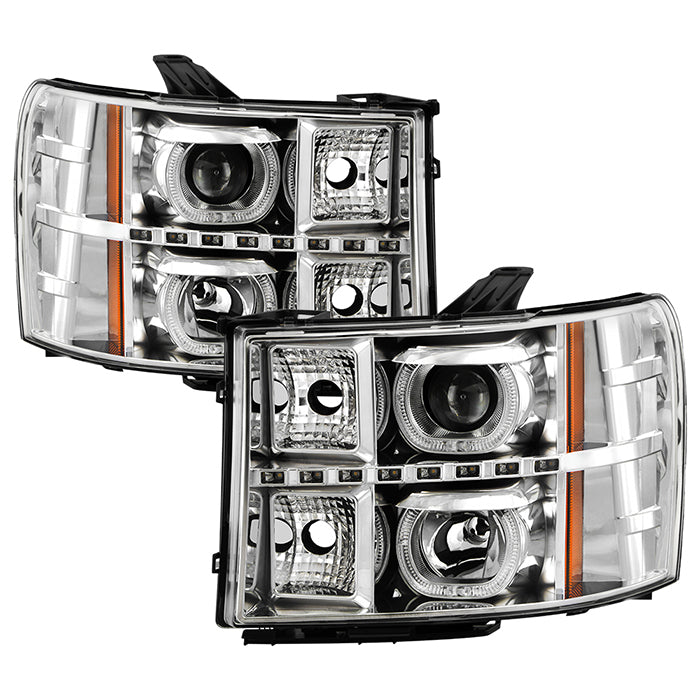FR SPORT SPYDER Xtune GMC Sierra 1500/2500/3500 07-13 Projector Headlights LED Halo- Chrome...
