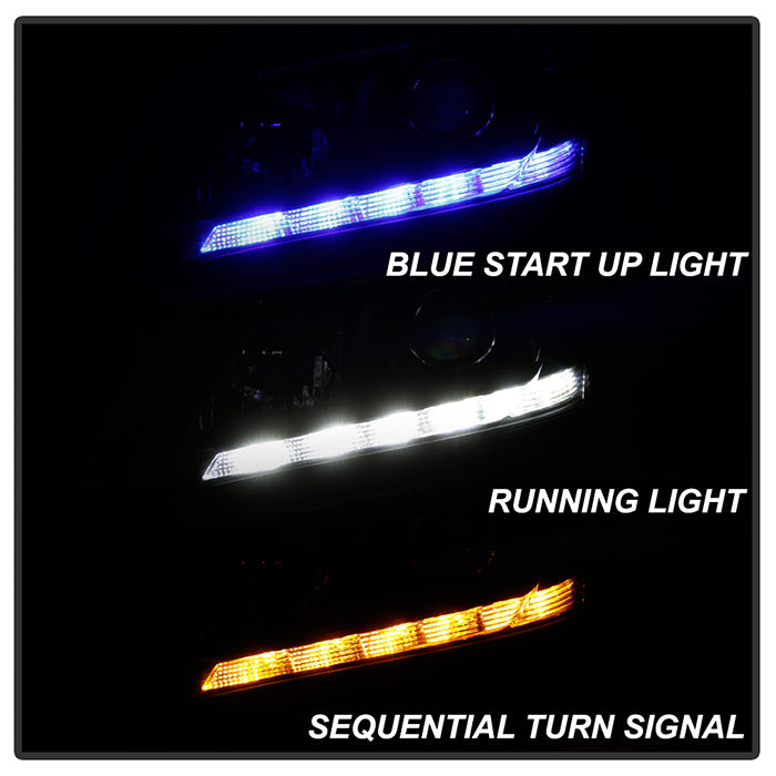 FR SPORT SPYDER xTune 13-15 Honda Accord LED Blue Start / Sequential Signal DRL Proj - Blk -...