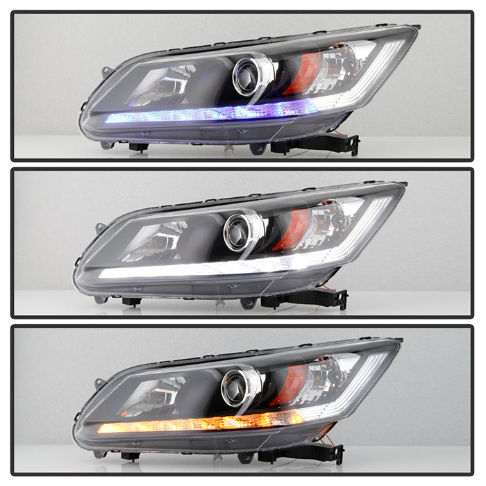 FR SPORT SPYDER xTune 13-15 Honda Accord LED Blue Start / Sequential Signal DRL Proj - Blk -...