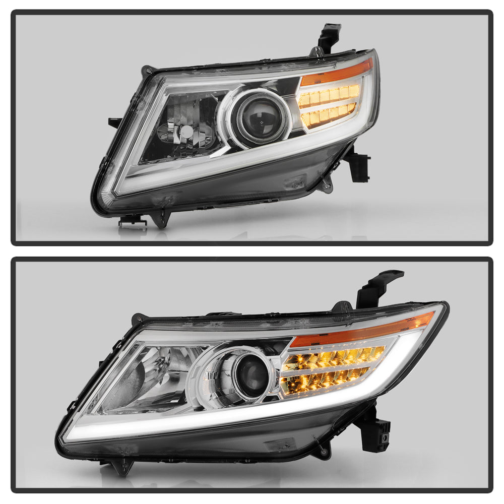 SPYDER xTune 11-17 Honda Odyssey Halogen Models Projector Headlights w/LED - Chrome (PRO-JH-HODY11-SQ-C) 9055256