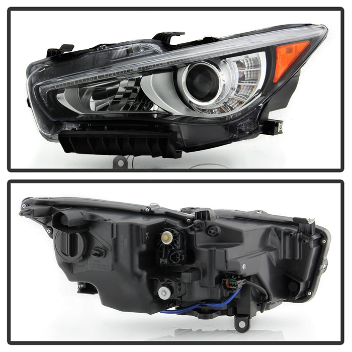 SPYDER 14-17  Infiniti Q50 HID (w/o Adaptive) Projector Headlights - OE Left 9946288