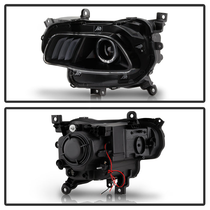 SPYDER xTune 14-17 Jeep Cherokee Halogen Model Only LED Light Bar Proj Headlights - Blk - PRO-JH-JC14-LB-BK 9047183
