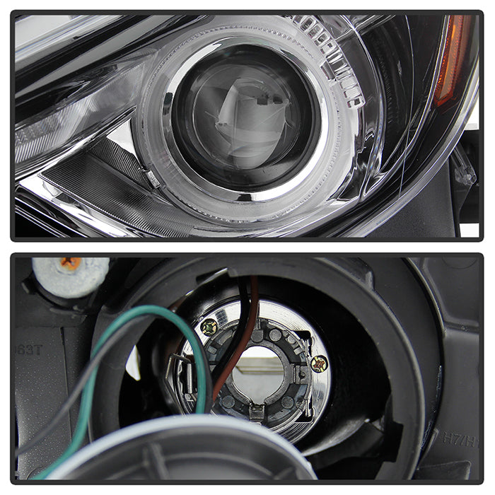 SPYDER xTune 14-17 Mazda 3 Sedan Halogen Model Only LED Light Bar Proj Headlights - Blk - PRO-JH-M314-LB-BK 9047206