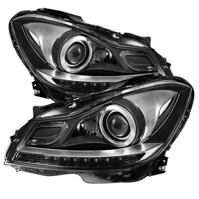 SPYDER Xtune Mercedes C-Class 12-14 Projector Headlights OE Style Model Only Black PRO-JH-MBW20412-NA-BK 9932656