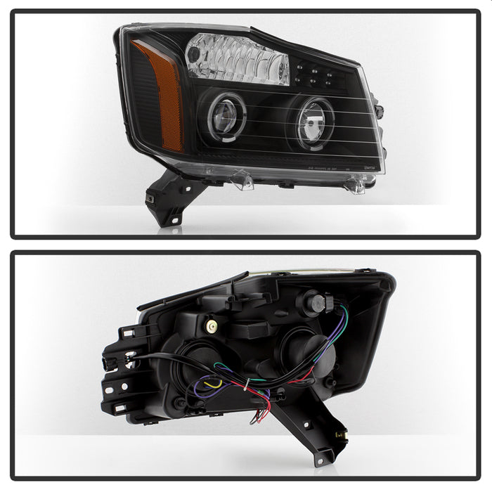 SPYDER Xtune Nissan Titan 04-14 Projector Headlights LED Halo Black PRO-JH-NTI04-LED-BK 5077103