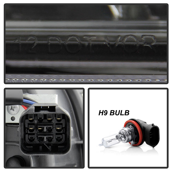 FR SPORT SPYDER xTune 15-18 Subaru Impreza WRX Proj Halo Headlight - Light Bar DRL - Blk Smoke...