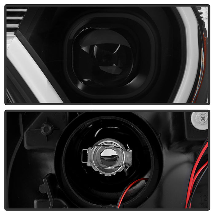 SPYDER xTune 12-15 Toyota Tacoma Projector Headlights w/ Light Bar - Black (PRO-JH-TTA12-LB-BK) 9050602