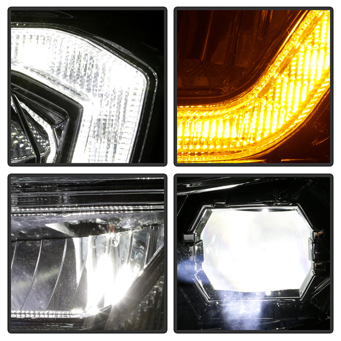 xTune Toyota Tacoma 16-19 SR & SR5 Model LED DRL Projector Headlights- Chrome PRO-JH-TTA16-FLED-SR-C 9050077