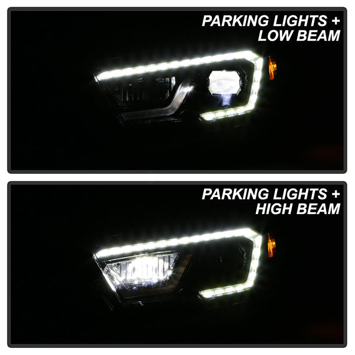 xTune Toyota Tacoma 2016-2019 TRD LED DRL Projector Headlights- Black PRO-JH-TTA16-FLED-TRD-BK 9050084