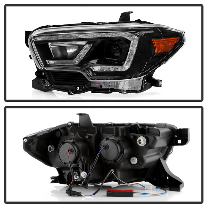 xTune Toyota Tacoma 2016-2019 TRD LED DRL Projector Headlights- Black PRO-JH-TTA16-FLED-TRD-BK 9050084
