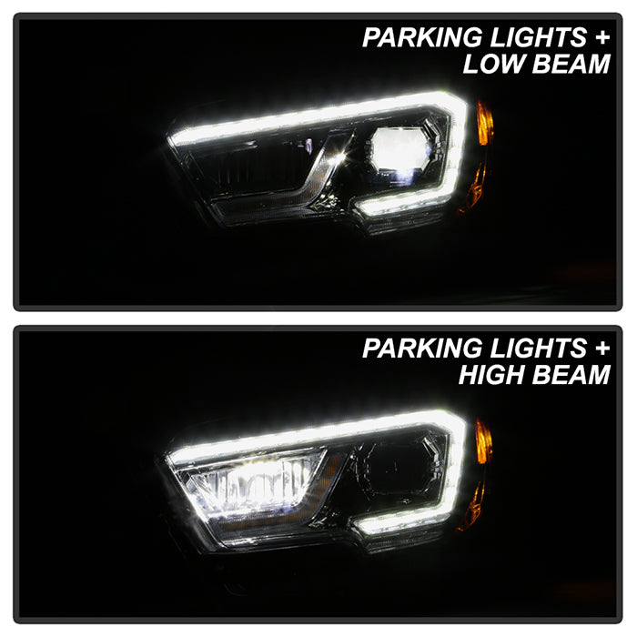 xTune Toyota Tacoma 16-19 TRD Model LED DRL Projector Headlights- Chrome PRO-JH-TTA16-FLED-TRD-C 9050091