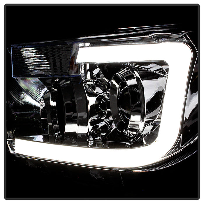 SPYDER Xtune Toyota Tundra 07-13 LED Light Bar Projector Headlights Chrome PRO-JH-TTU07-LED-C 9027895