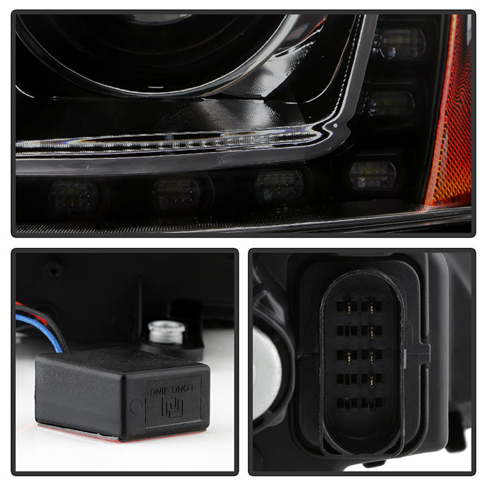 FR SPORT SPYDER xTune Volkswagen Jetta 11-14 DRL Projector Headlights - Black Smoked...