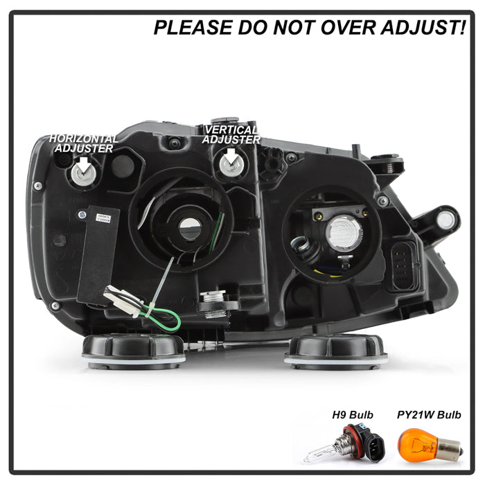 SPYDER xTune VW Jetta 11-18 *Halogen Only* Proj. Headlights w/ Light Bar - Blk PRO-JH-VJ11-LBDRL-BK 9055560