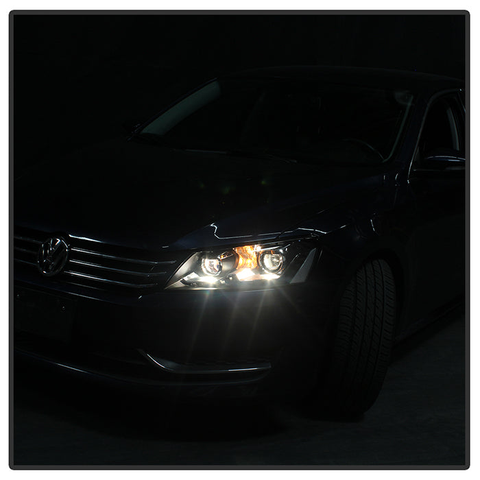 FR SPORT SPYDER Xtune Volkswagen Passat 12-14 OE Projector Headlights Not Compatible w/ Hid Black...