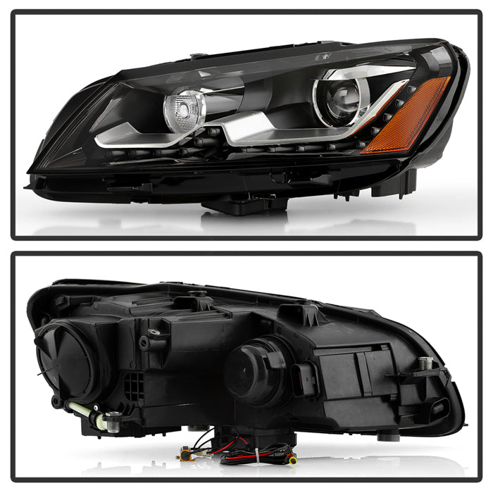 FR SPORT SPYDER Xtune Volkswagen Passat 12-14 OE Projector Headlights Not Compatible w/ Hid Black...