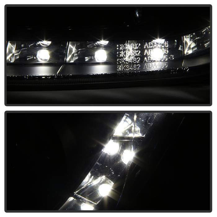 Spyder Audi A4 06-08 Projector Headlights Halogen Model Only - DRL Black PRO-YD-AA405-DRL-BK 5008572