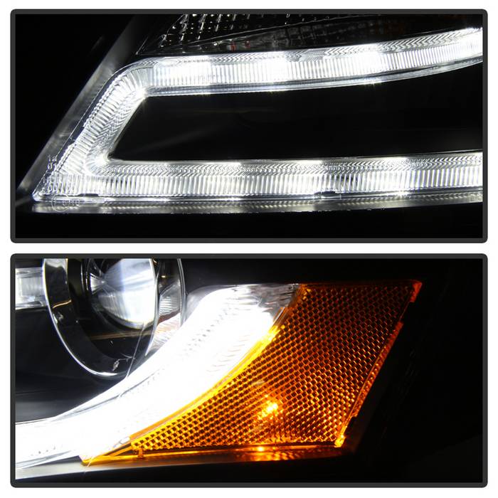 Spyder Audi A4 09-12 Projector Headlights Halogen Model Only - DRL LED Black PRO-YD-AA408-DRL-BK 5081544