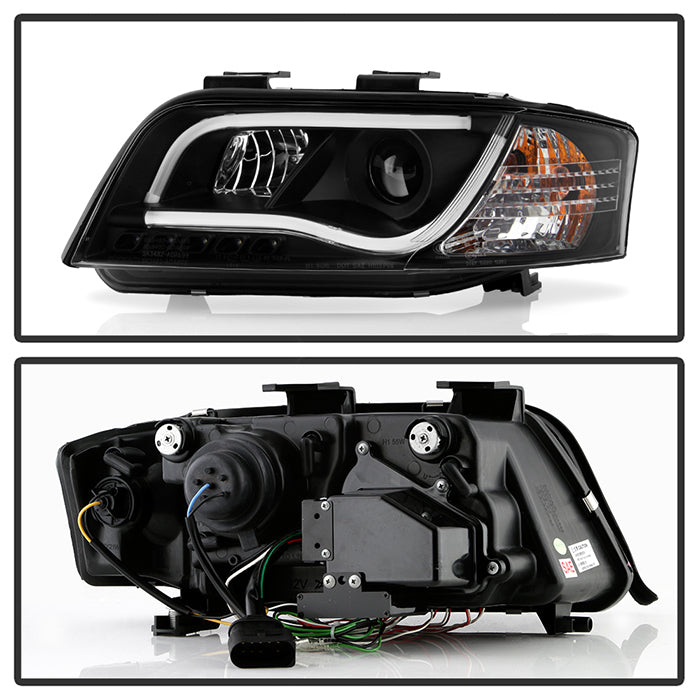 Spyder Audi A6 02-04 Projector Headlights Halogen ModelLight Tube DRL Blk PRO-YD-ADA601-LTDRL-BK 5071873