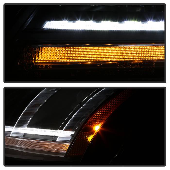 Spyder 08-15 Audi TT Halogen Projector Headlights w/Seq Turn Signal - Black (PRO-YD-ATT08-BK) 5085535