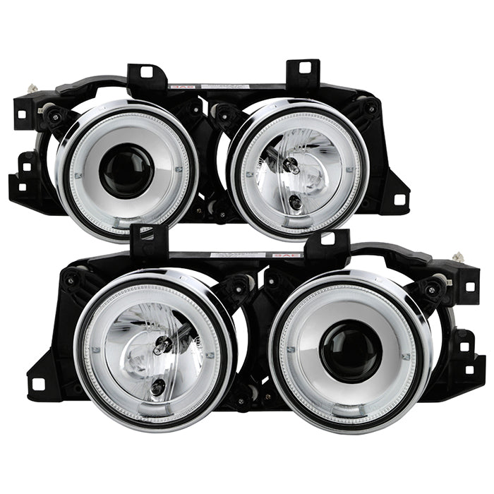 FR SPORT Spyder BMW E34 5-Series 89-94 Projector Headlights NO FIT 750 LED Halo Chrm...