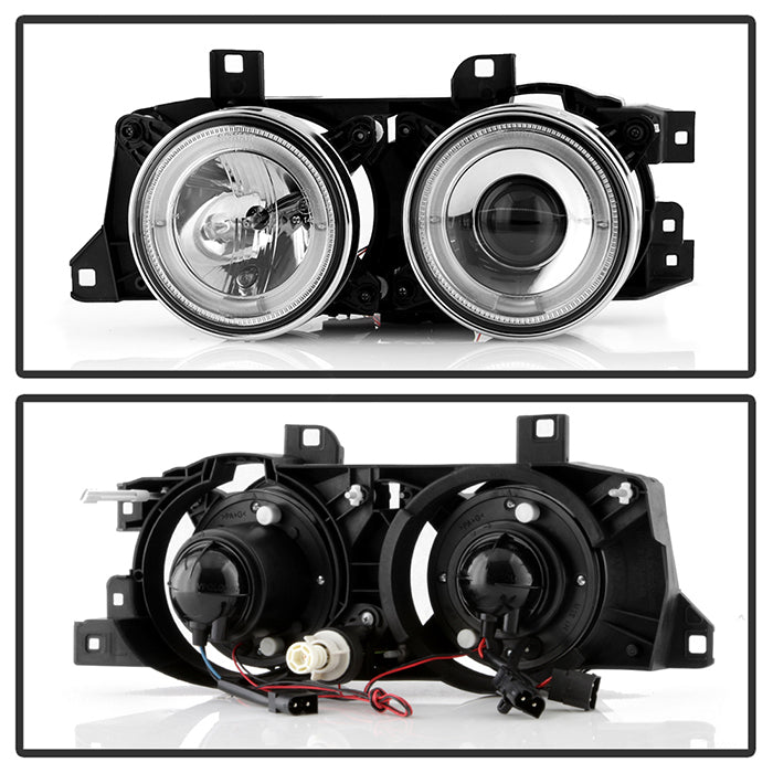 FR SPORT Spyder BMW E34 5-Series 89-94 Projector Headlights NO FIT 750 LED Halo Chrm...