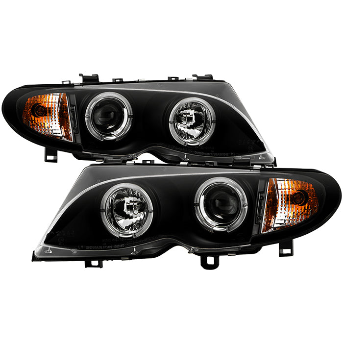 Spyder BMW E46 3-Series 02-05 4DR Projector Headlights 1PC LED Halo Blk PRO-YD-BMWE4602-4D-AM-BK 5042415