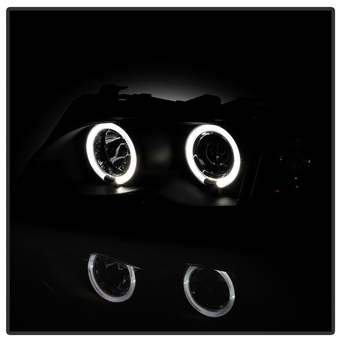 Spyder BMW E46 3-Series 02-05 4DR Projector Headlights 1PC LED Halo Blk PRO-YD-BMWE4602-4D-AM-BK 5042415