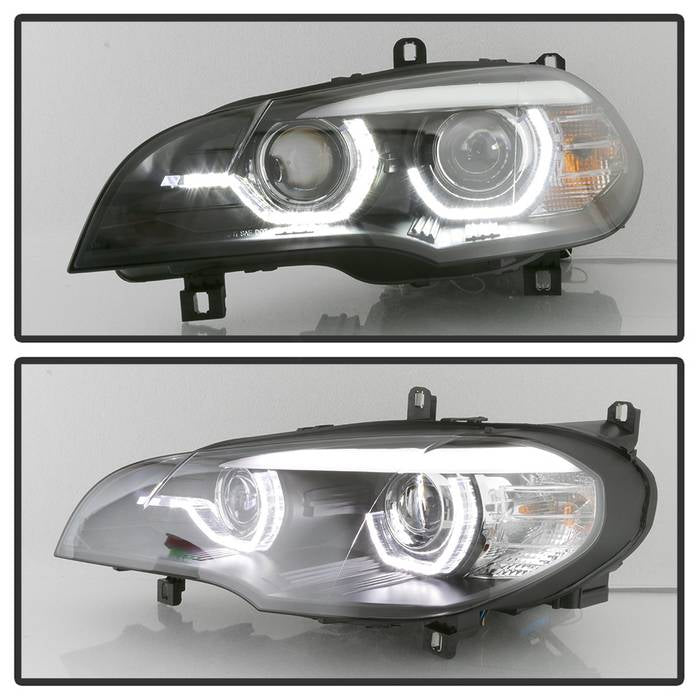 Spyder 07-10 BMW X5 E70 (HID Models Only) Projector Headlights - Black PRO-YD-BMWE7007-AFSHID-BK 5085481