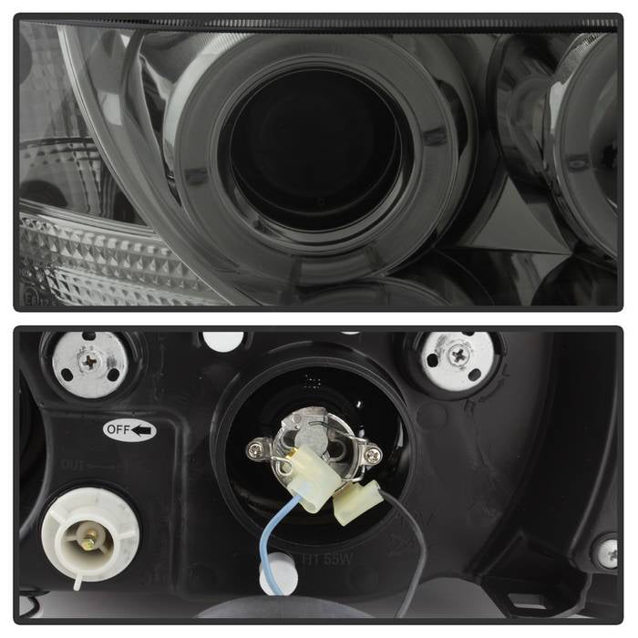 Spyder BMW Z3 96-02 Projector Headlights LED Halo Smoke High H1 Low H1 PRO-YD-BMWZ396-HL-SM 5009104