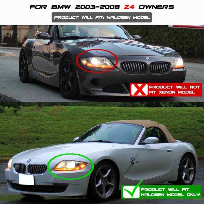 Spyder BMW Z4 03-08 Projector Headlights Halogen Model Only - LED Halo Chrome PRO-YD-BMWZ403-HL-C 5029089