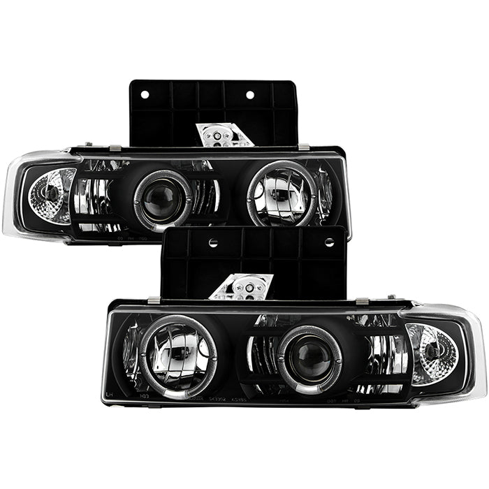 FR SPORT Spyder Chevy Astro 95-05/GMC Safari 95-05 Projector Headlights LED Halo Black...