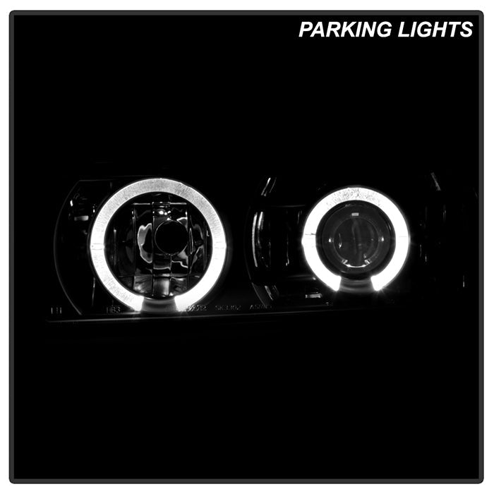 FR SPORT Spyder Chevy Astro 95-05/GMC Safari 95-05 Projector Headlights LED Halo Black...