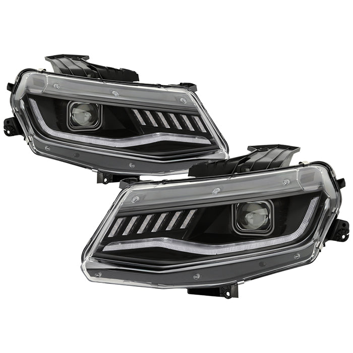 Spyder Chevy Camaro 16-18 (Do Not Fit Halogen) Projector Headlights Black PRO-YD-CCAM16HIDSI-SEQ-BK 5087379