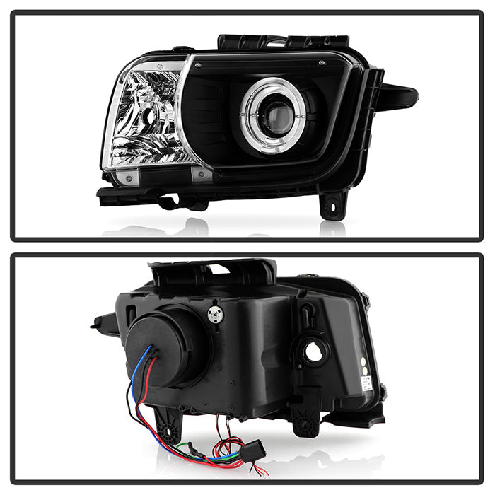 FR SPORT Spyder Chevy Camaro 10-13 Projector Headlights Dual Halo LED Halo Blk High/...