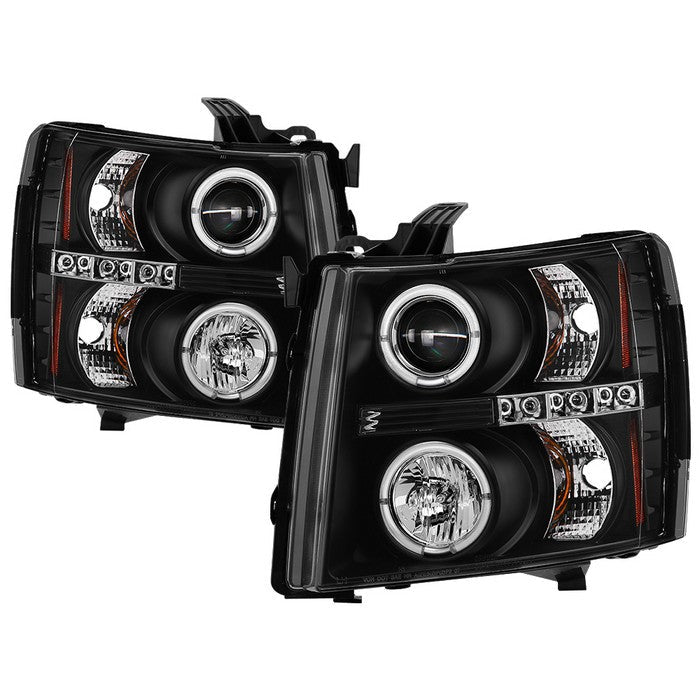 Spyder Chevy Silverado 1500 07-13 Projector Headlights LED Halo LED Blk PRO-YD-CS07-HL-BK 5009494