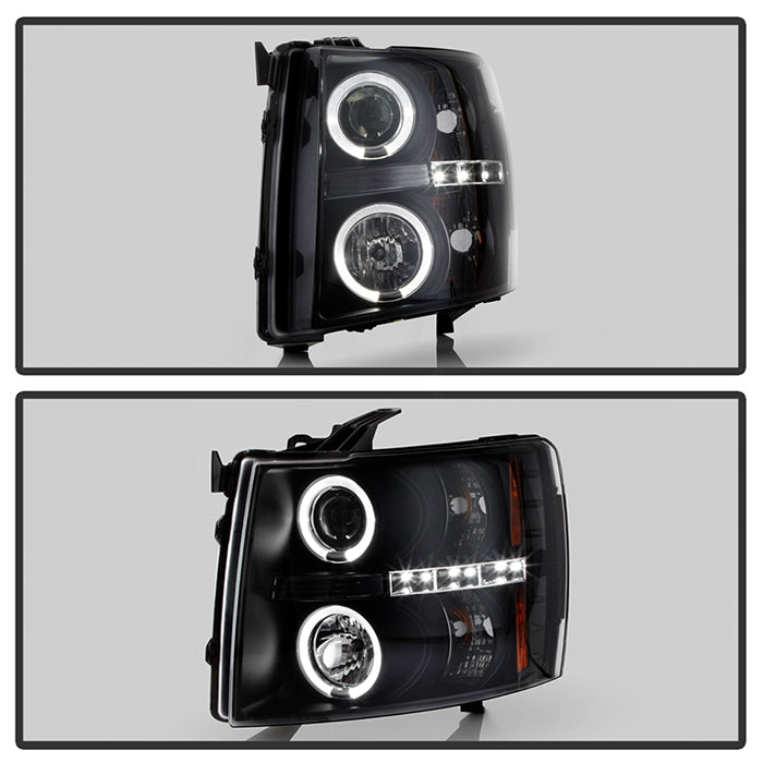 Spyder Chevy Silverado 1500 07-13 Projector Headlights LED Halo LED Blk PRO-YD-CS07-HL-BK 5009494