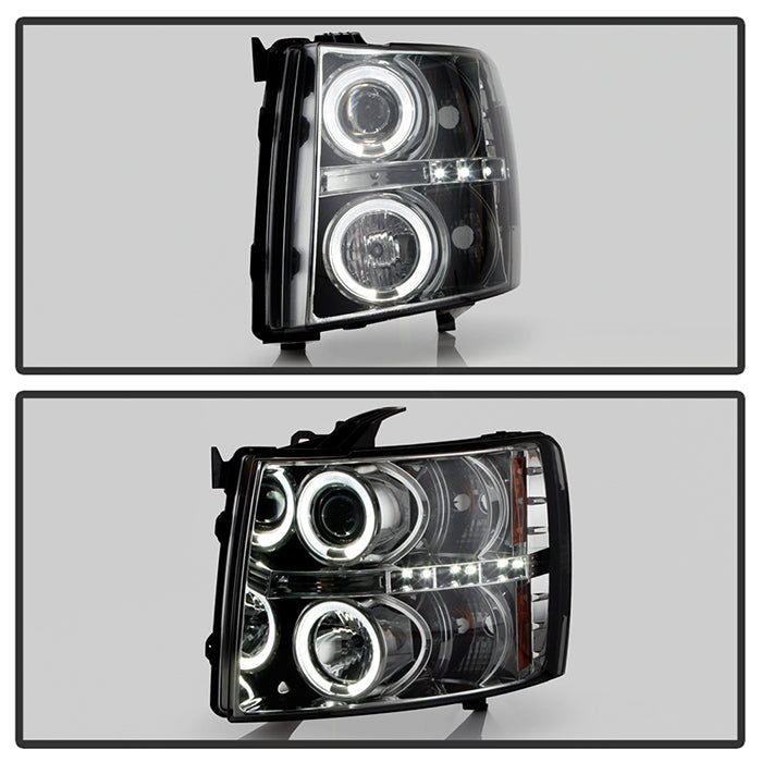 Spyder Chevy Silverado 1500 07-13 Projector Headlights LED Halo LED Smke PRO-YD-CS07-HL-SM 5009517