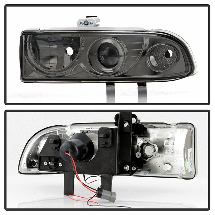 Spyder Chevy S10 98-04 Projector Headlights LED Halo Smke - Low H1 PRO-YD-CS1098-SMC 5009562
