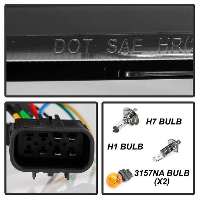 Spyder Chevy Silverado 1500 14-16 Projector Headlights Light Bar DRL Blk PRO-YD-CS14-LBDRL-BK 5079473