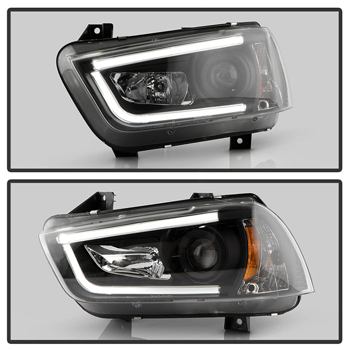 Spyder Dodge Charger 11-14 Projector Headlights Halogen - Light Tube DRL Blk PRO-YD-DCH11-LTDRL-BK 5074188